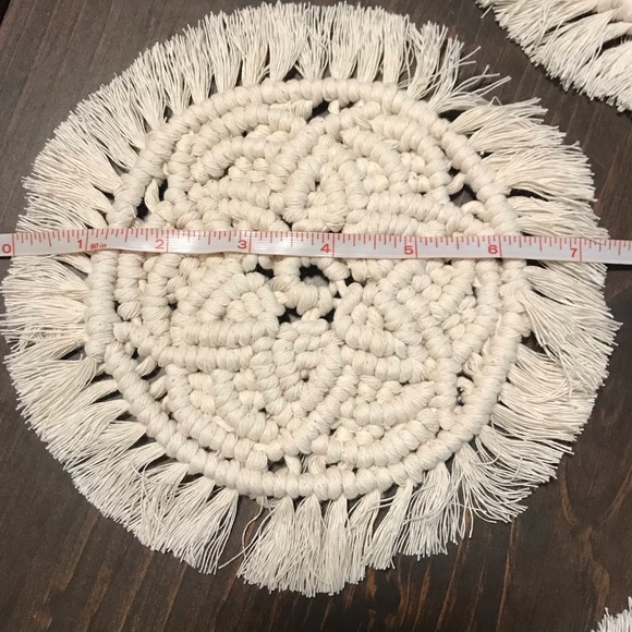 🆕🌸»-Handmade-»bÖhÖ-» [Set 4] Macrame Woven Flower Design Trivets | XL Coasters - Picture 15 of 17